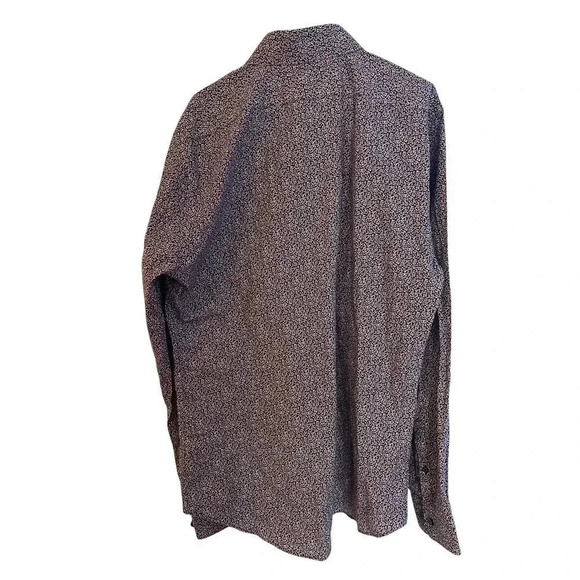 express size lg button down black with purple flowers - Picture 4 of 4